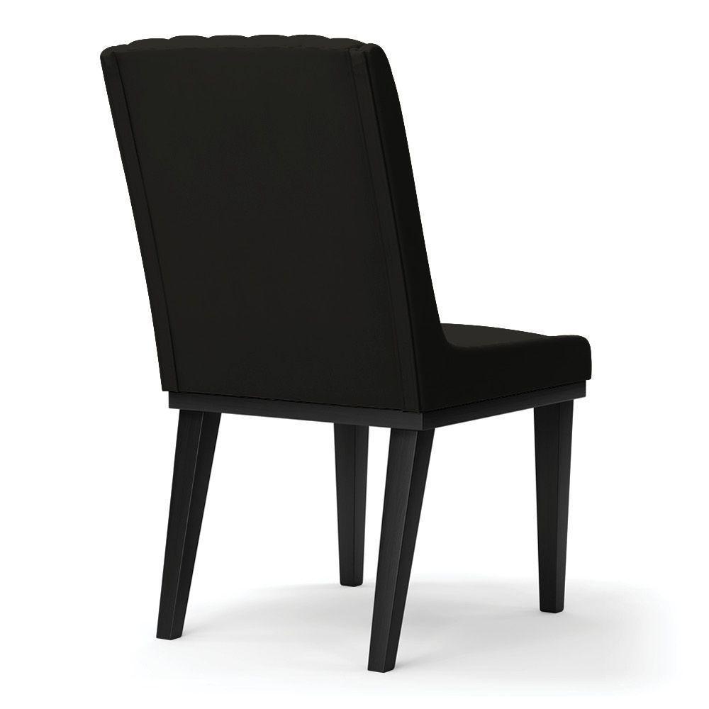 Cadeira Sala De Jantar Base Madeira Preto Kit 10 Sofia Suede Preto D03 - D'rossi - 2