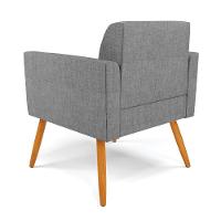 Kit 2 Poltronas Pés Palito Castanho Marisa Linho Grafite A26 D03 - D'rossi - 3