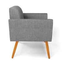 Kit 2 Poltronas Pés Palito Castanho Marisa Linho Grafite A26 D03 - D'rossi - 7