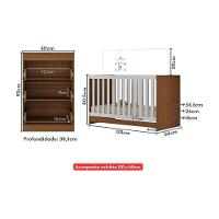 Berço 3 Em 1 Com Cômoda 3 Gavetas E Colchão Incluso Doce De Leite Multimóveis Mp4240 Madeirado/branco - 2