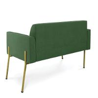 Sofá Namoradeira 2 Lugares Pé De Ferro Dourado Marisa Suede D03 Verde - 2