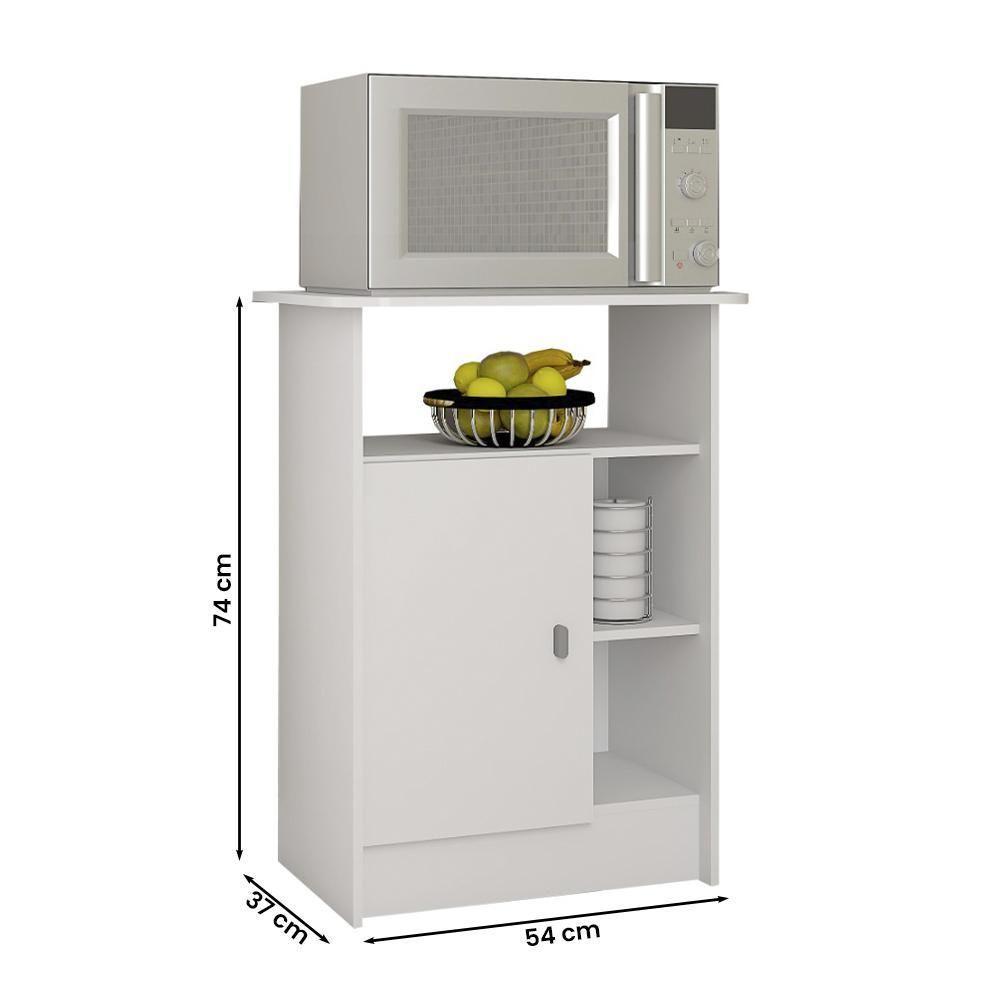 Fruteira Multiuso Gramado Cozinha Com 2 Portas E 1 Gavetas Branco Branco - 2