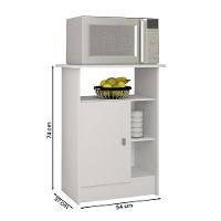Fruteira Multiuso Gramado Cozinha Com 2 Portas E 1 Gavetas Branco Branco - 2