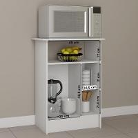 Fruteira Multiuso Gramado Cozinha Com 2 Portas E 1 Gavetas Branco Branco - 3