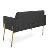 Sofá Namoradeira 2 Lugares Pé De Ferro Dourado Marisa Corino Preto D03 - 3