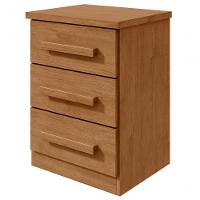 Mesa De Cabeceira 3 Gavetas Baiao - Lopas Amendoa Clean - 1