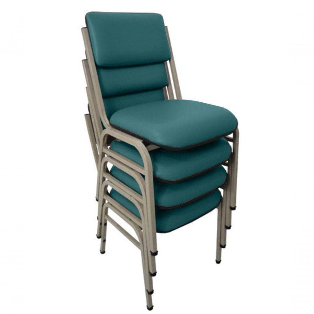 Kit Com 4 Cadeiras Para Auditórios Linha Hotel Smart Verde - 1