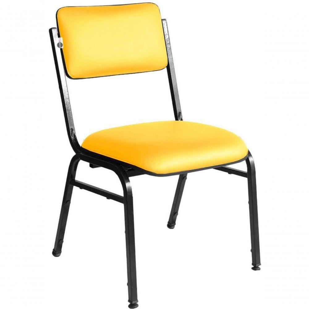Kit Com 3 Cadeiras Para Auditórios Linha Hotel Smart Amarelo - 1