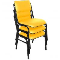 Kit Com 3 Cadeiras Para Auditórios Linha Hotel Smart Amarelo - 2