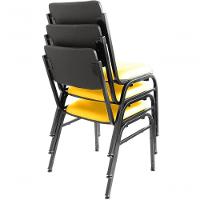 Kit Com 3 Cadeiras Para Auditórios Linha Hotel Smart Amarelo - 3