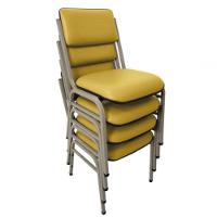 Kit Com 4 Cadeiras Para Auditórios Linha Hotel Smart Amarelo - 1