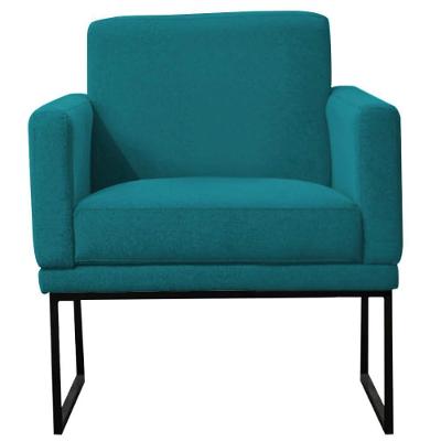 Poltrona Decorativa Juliette Suede Com Armação Preta Metal