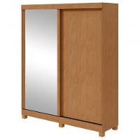 Guarda-roupas Casal 2 Portas 2 Gavetas Zeine Com Pés Com Espelho Amendoa Clean - 6