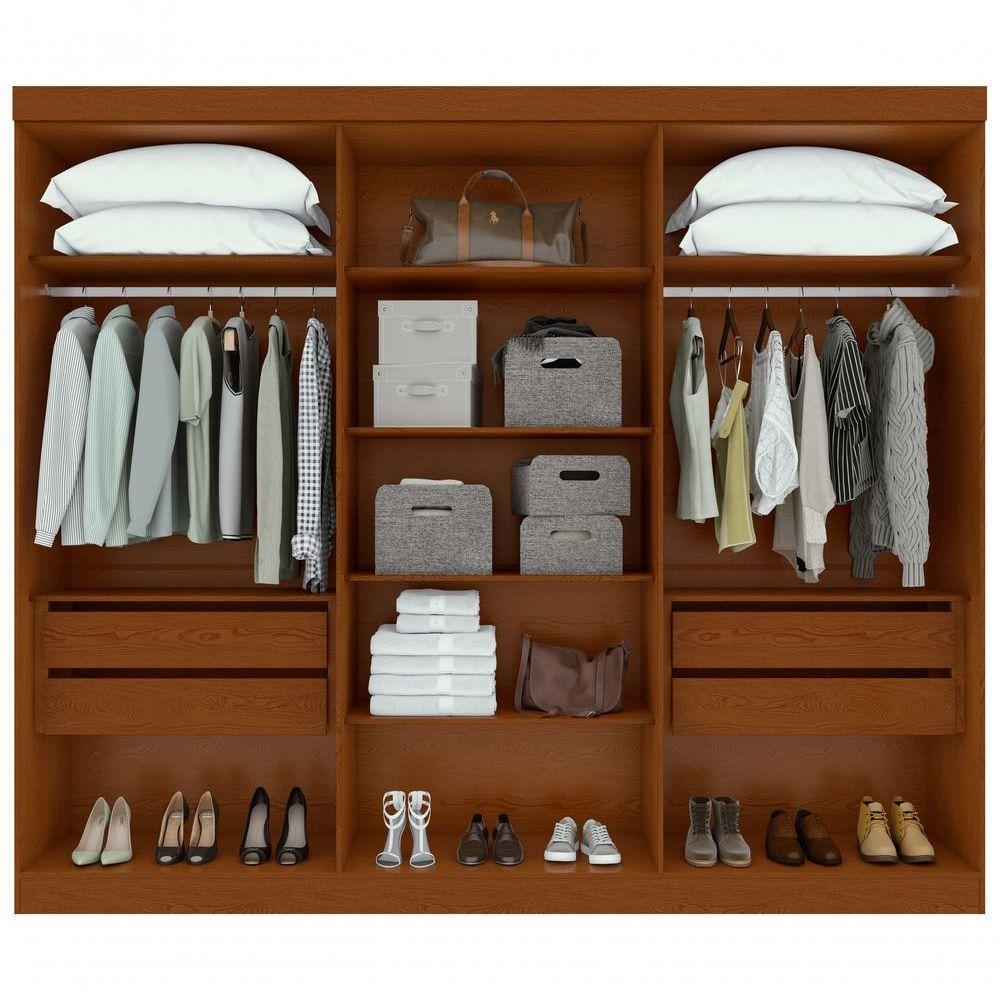 Guarda-roupas Casal Bertha 6 Portas 4 Gavetas Sem Espelho Com Pés - Lopas Frassino - 4