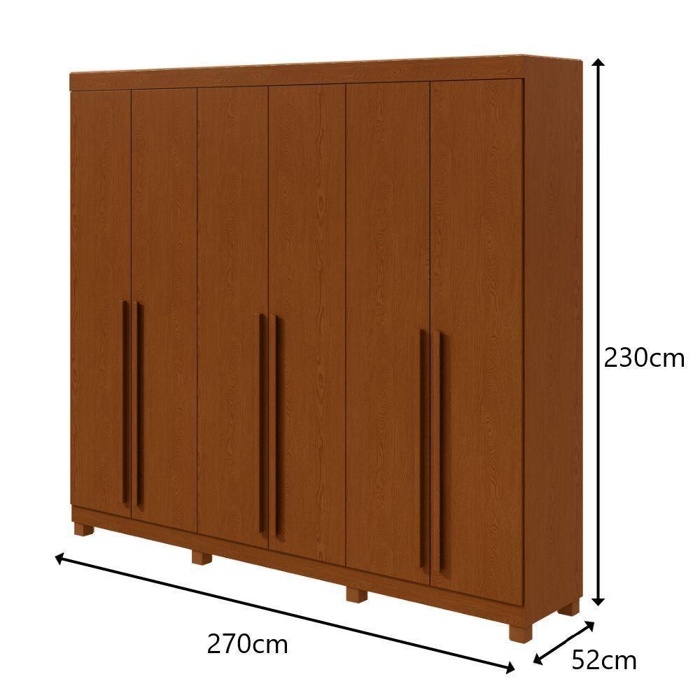 Guarda-roupas Casal Bertha 6 Portas 4 Gavetas Sem Espelho Com Pés - Lopas Frassino - 5