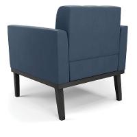 Poltrona Base De Madeira Fixa Preto Kit 2 Elisa Suede Azul Marinho D03 - D'rossi - 3