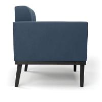 Poltrona Base De Madeira Fixa Preto Kit 2 Elisa Suede Azul Marinho D03 - D'rossi - 7