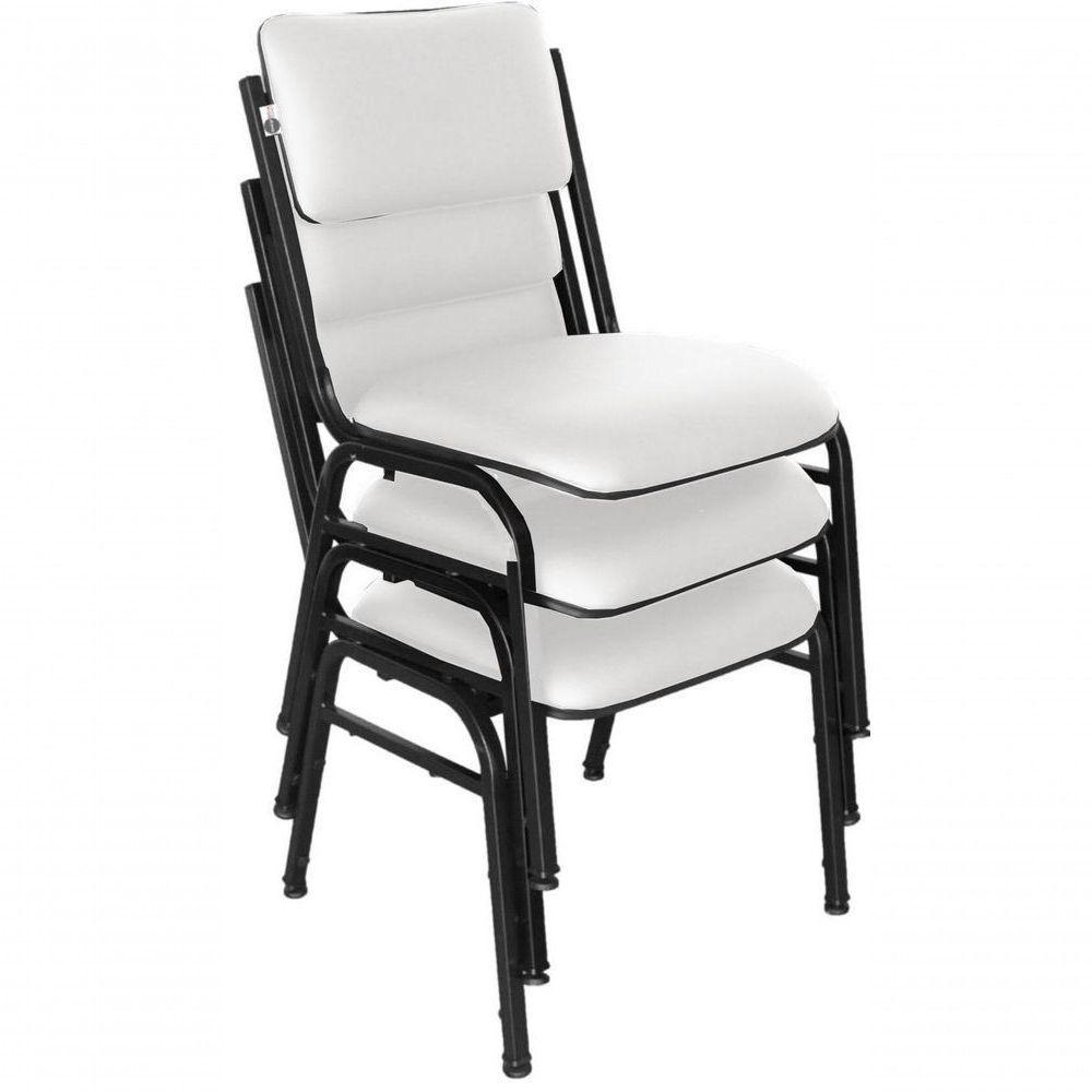 Kit Com 3 Cadeiras Para Auditórios Linha Hotel Smart Branco - 2