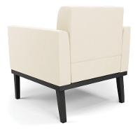 Poltrona Base De Madeira Fixa Preto Kit 2 Elisa Veludo D03 - D'rossi Cor Bege - 3