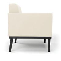 Poltrona Base De Madeira Fixa Preto Kit 2 Elisa Veludo D03 - D'rossi Cor Bege - 7