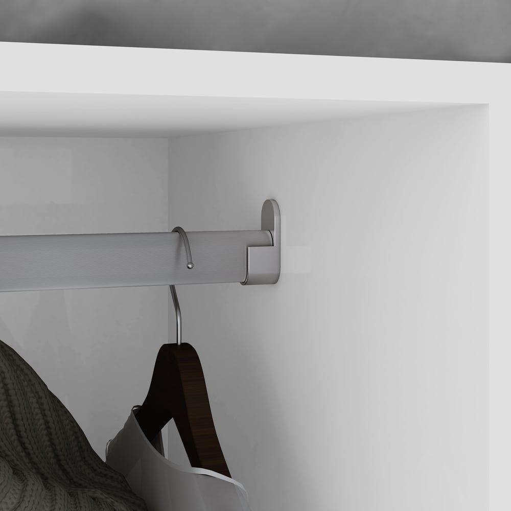 Guarda-roupas Solteiro 4 Portas 2 Gavetas Sem Espelho Com Pés Zeus Branco - 5