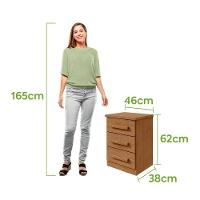 Mesa De Cabeceira 3 Gavetas Baiao Amendoa Clean - 6