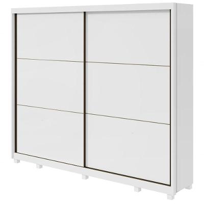 Guarda-roupa Casal 2 Portas De Correr 6 Gavetas Toronto Com Pés Branco
