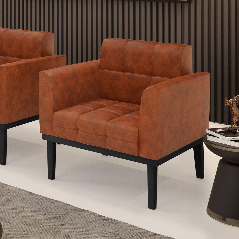 Poltrona Base De Madeira Fixa Preto Elisa Corano Nozes D03 - D'rossi - 5