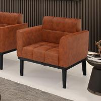 Poltrona Base De Madeira Fixa Preto Elisa Corano Nozes D03 - D'rossi - 5