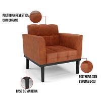 Poltrona Base De Madeira Fixa Preto Elisa Corano Nozes D03 - D'rossi - 7