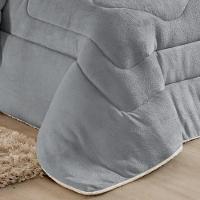 Edredom Coberdrom Sherpa-manta Queen Conforto 01 Peça Cor:cinza. - 4