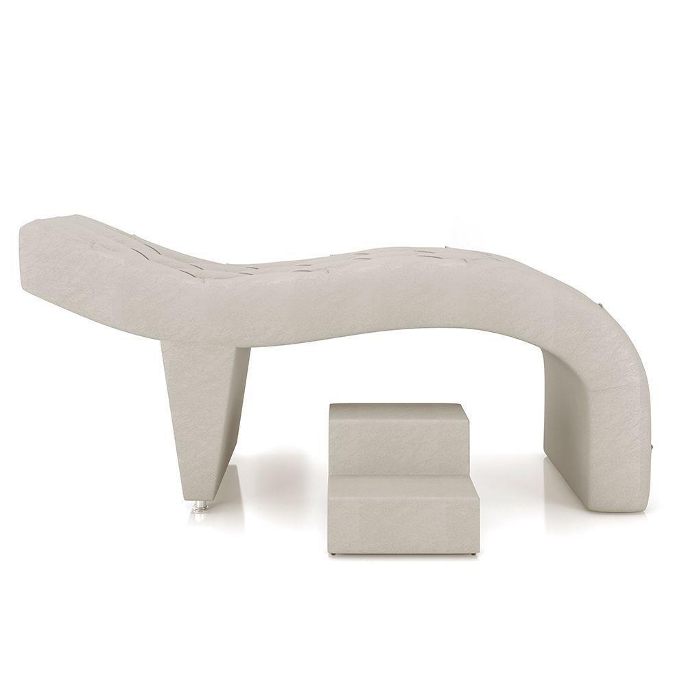 Maca De Estética Para Massagem Cílios Fixa Lash Estofada Com Escada Pu Bege G83 - 3