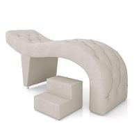 Maca De Estética Para Massagem Cílios Fixa Lash Estofada Com Escada Pu Bege G83 - 1