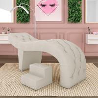 Maca De Estética Para Massagem Cílios Fixa Lash Estofada Com Escada Pu Bege G83 - 7