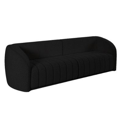 Sofá 4 Lugares Para Sala 252cm Lazio M03 Bouclê Preto - Lyam Decor
