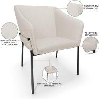 Kit 2 Cadeiras Para Sala De Jantar Estar Living Olívia L02 Linho Cru - Lyam Decor - 7