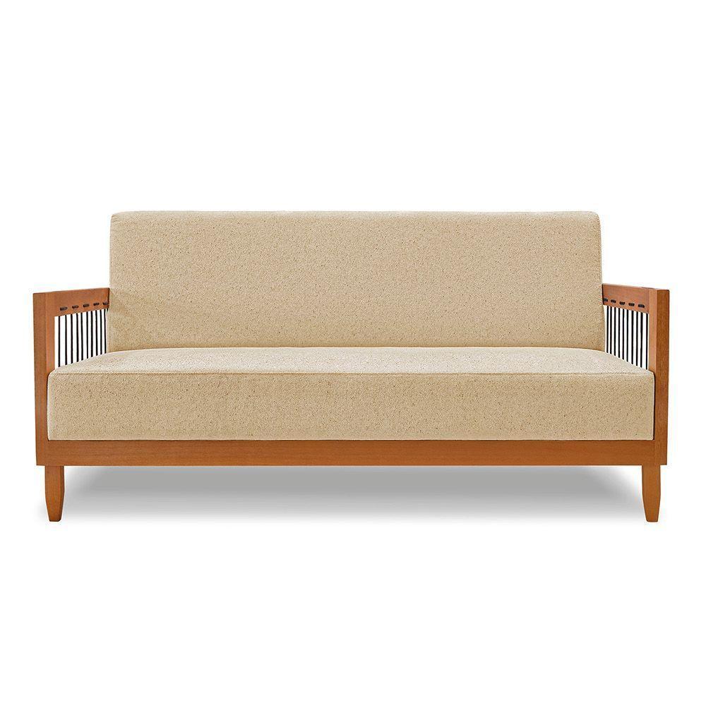 Sofá 2 Lugares Base De Madeira Mariana 160 Cm Linho S04 - D'rossi Cor Dourado - 2