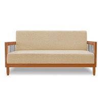 Sofá 2 Lugares Base De Madeira Mariana 160 Cm Linho S04 - D'rossi Cor Dourado - 2