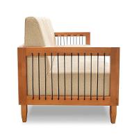 Sofá 2 Lugares Base De Madeira Mariana 160 Cm Linho S04 - D'rossi Cor Dourado