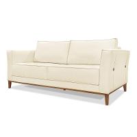 Sofá 2 Lugares Base De Madeira Grace 170 Cm Linho S04 - D'rossi Cor Perola - 1