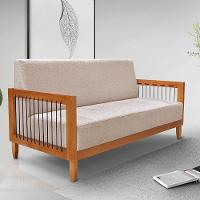 Sofá 2 Lugares Base De Madeira Mariana 160 Cm Linho S04 - D'rossi Cor Areia - 3