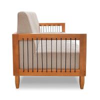 Sofá 2 Lugares Base De Madeira Mariana 160 Cm Linho S04 - D'rossi Cor Areia