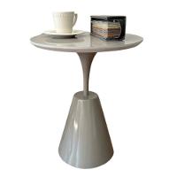 Mesa Lateral Cone Masp Redonda 30 Cm Tampo Cinza Base Cinza Cor Cinza - 2