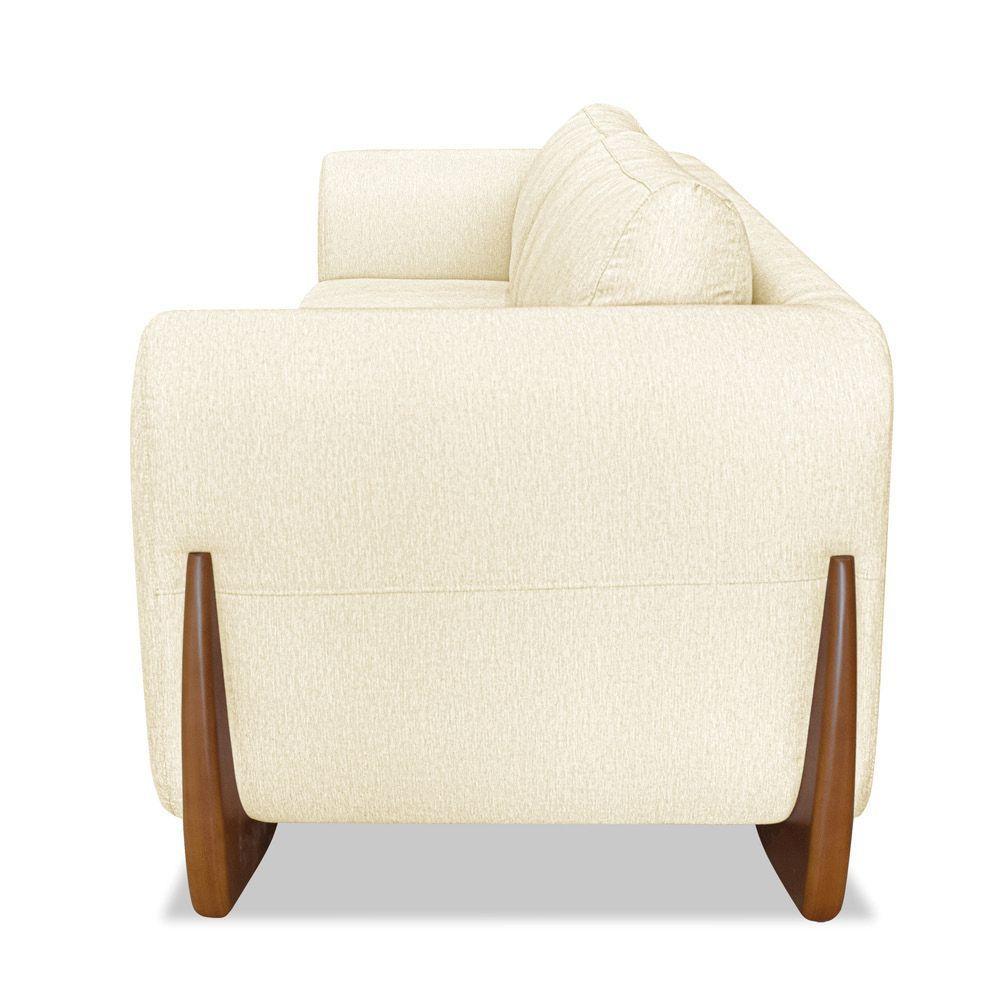 Sofá 2 Lugares Base De Madeira Clarissa 180 Cm Linho S04 - D'rossi Cor Perola - 4