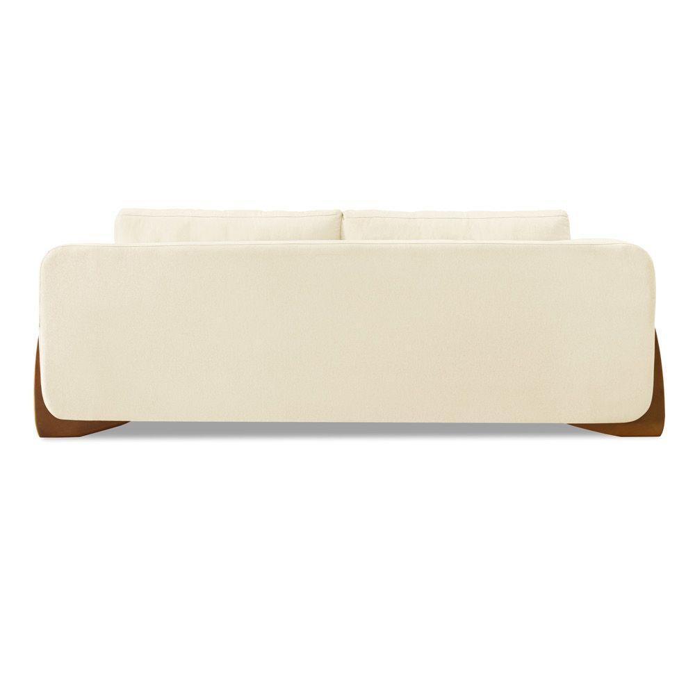 Sofá 2 Lugares Base De Madeira Clarissa 180 Cm Linho S04 - D'rossi Cor Perola - 5