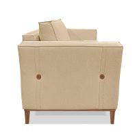 Poltrona Base De Madeira Sala De Estar Grace Linho S04 - D'rossi Cor Dourado