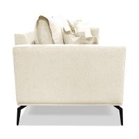 Sofá 2 Lugares Pé De Ferro Preto Rafaela 160 Cm Linho S04 - D'rossi Cor Natural