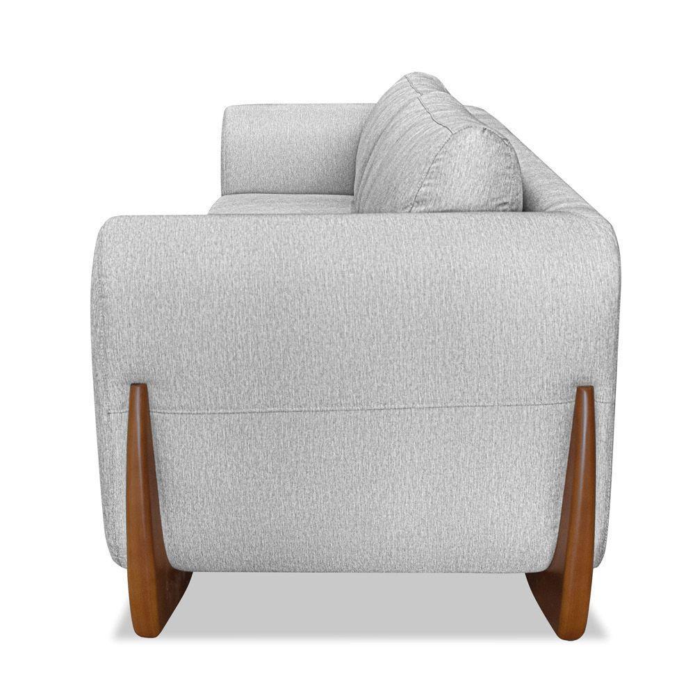 Sofá 2 Lugares Base De Madeira Clarissa 180 Cm Linho S04 - D'rossi Cor Grigio - 4