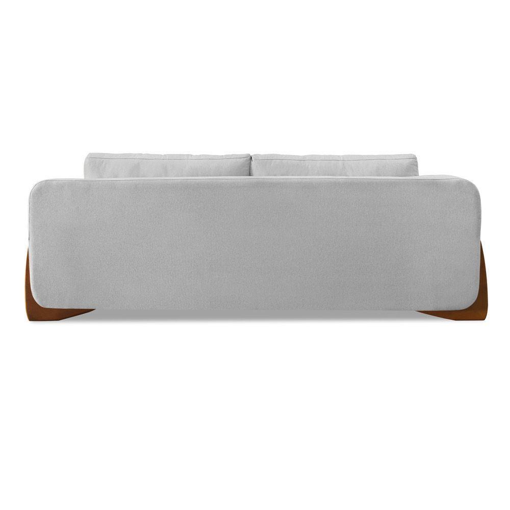Sofá 2 Lugares Base De Madeira Clarissa 180 Cm Linho S04 - D'rossi Cor Grigio - 5
