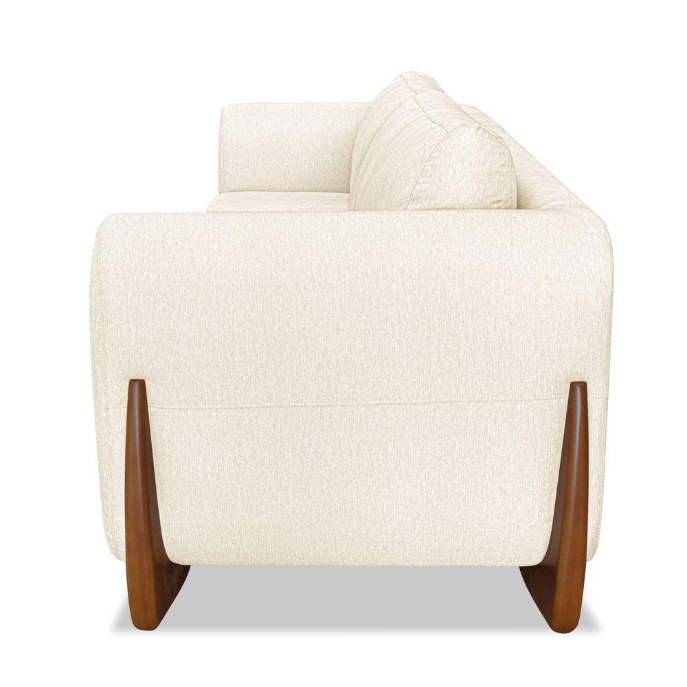 Sofá 2 Lugares Base De Madeira Clarissa 180 Cm Linho S04 - D'rossi Cor Natural - 2